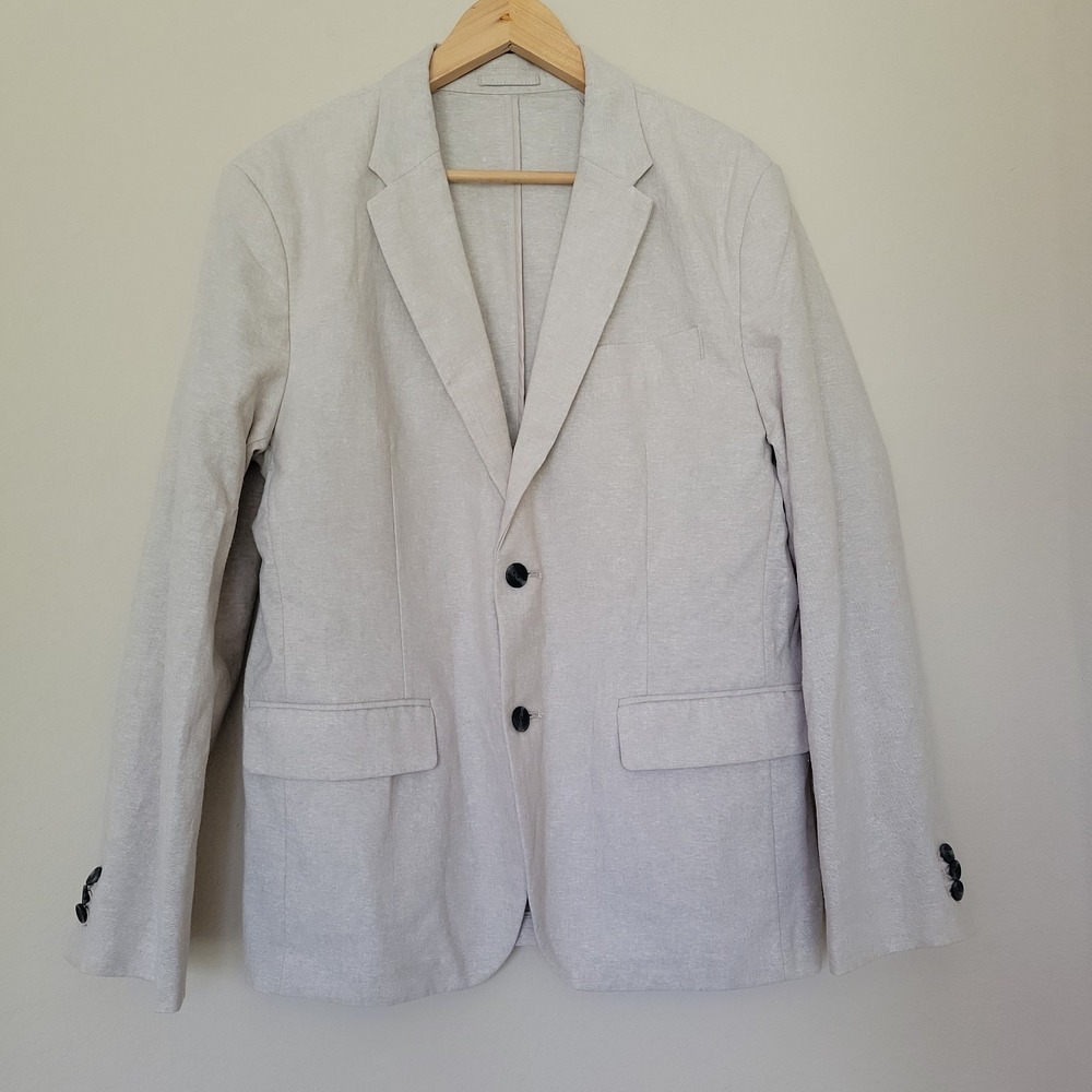 Old Navy Mens Blazer Linen Blend Sports Coat Unlined Size Medium 2 Button